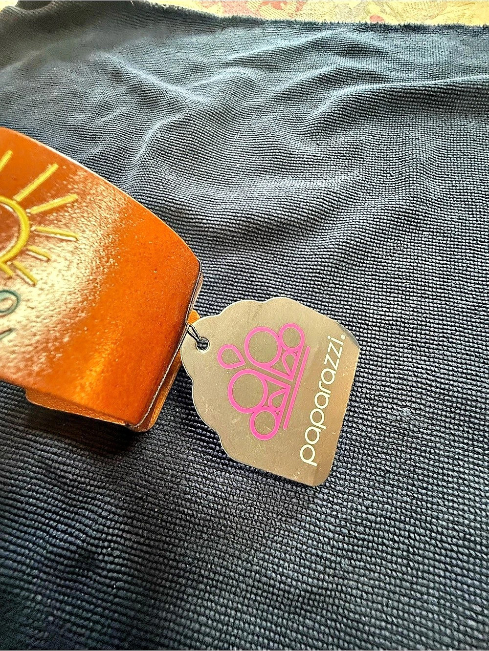 Papaya Orange Leather Cuff Belt NWT
